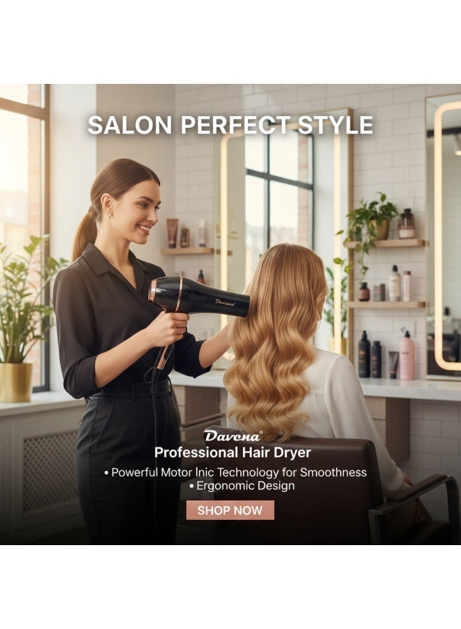 DAVENA Professional Hair Dryer 2000W Hot & Cold Air - Image 4